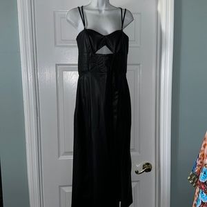 NWT Pleather Zara Long Dress Black Sz L